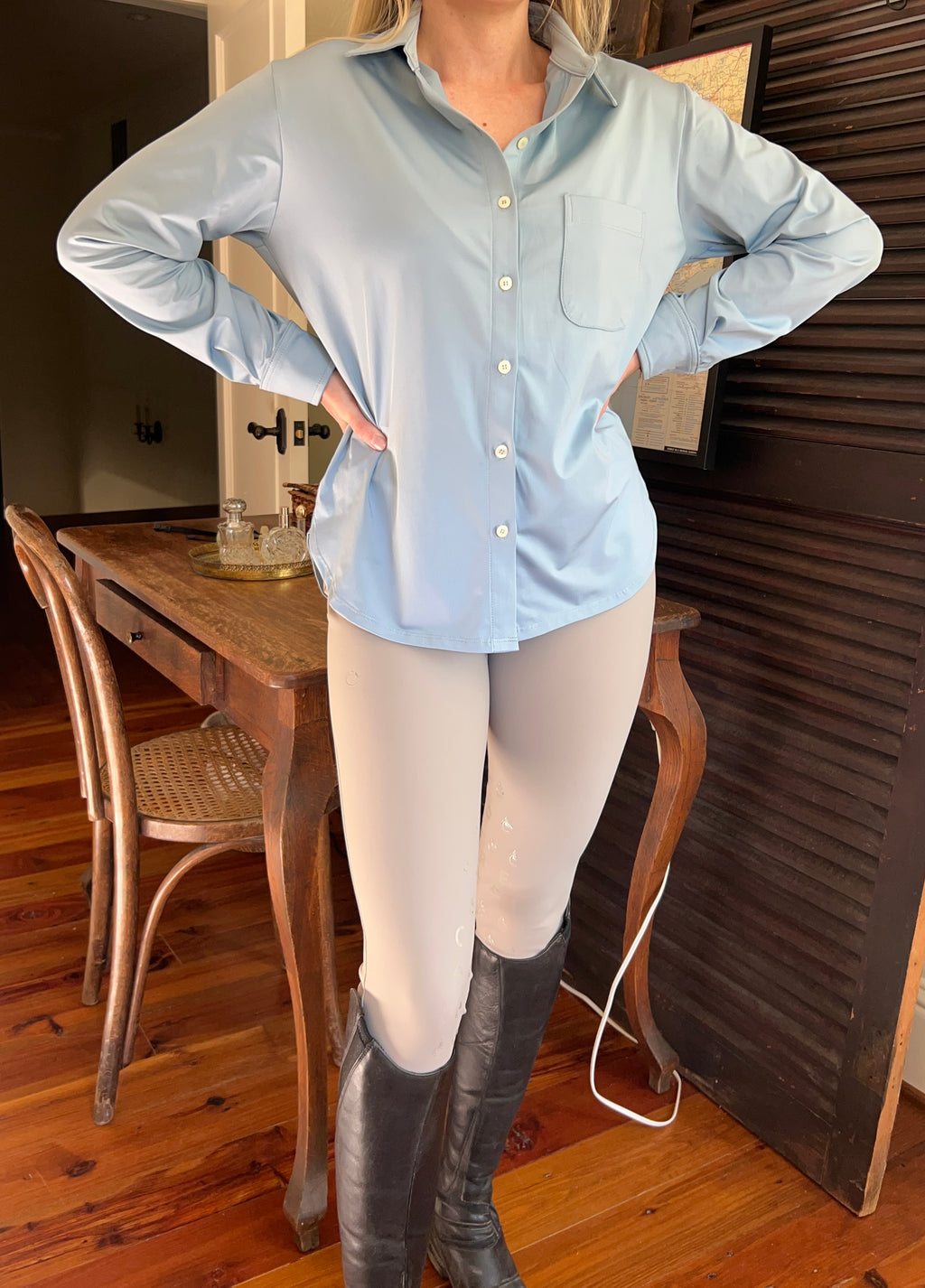 Al Sol Shirt- Faded Denim