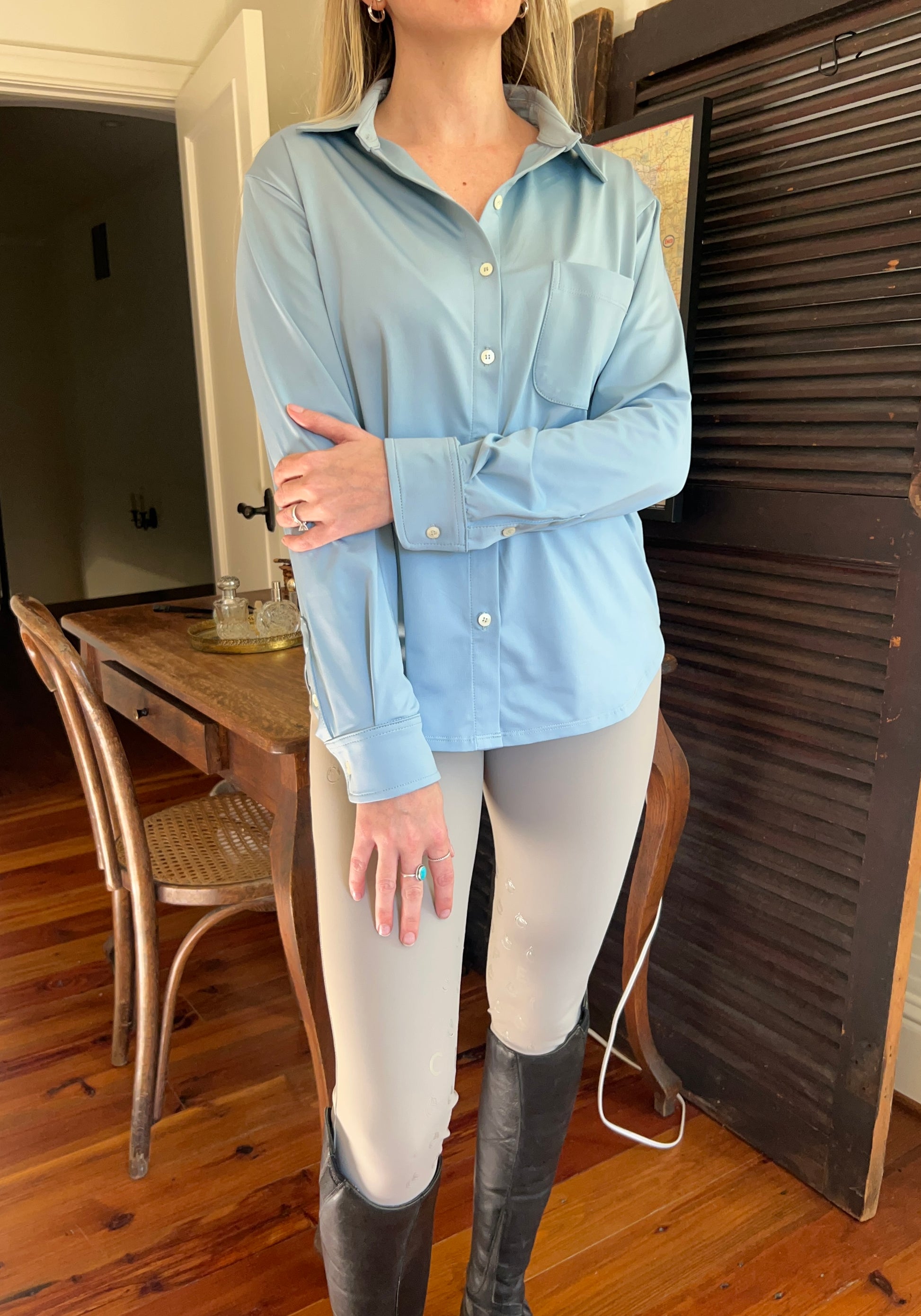 Al Sol Shirt- Faded Denim