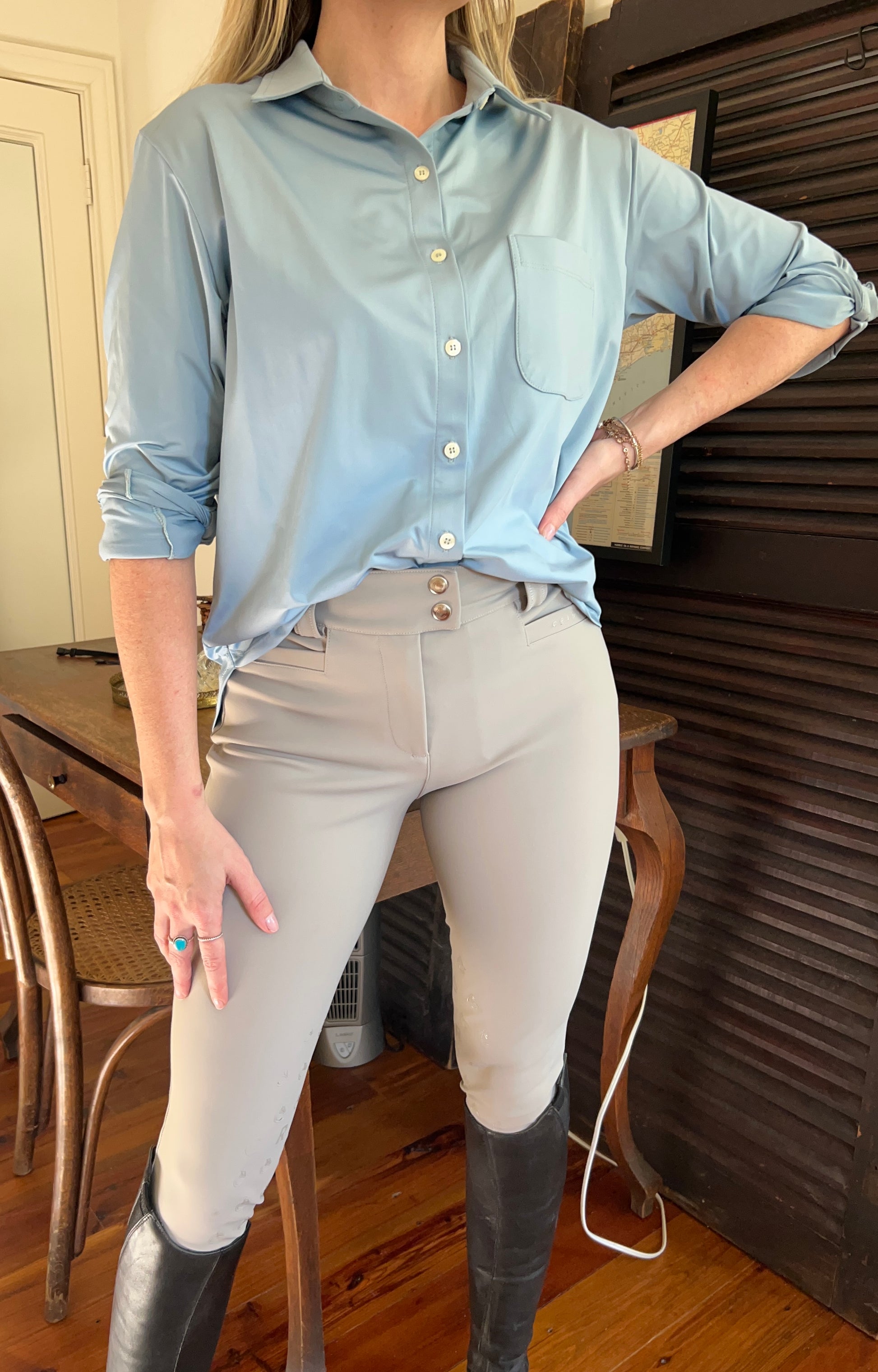 Al Sol Shirt- Faded Denim