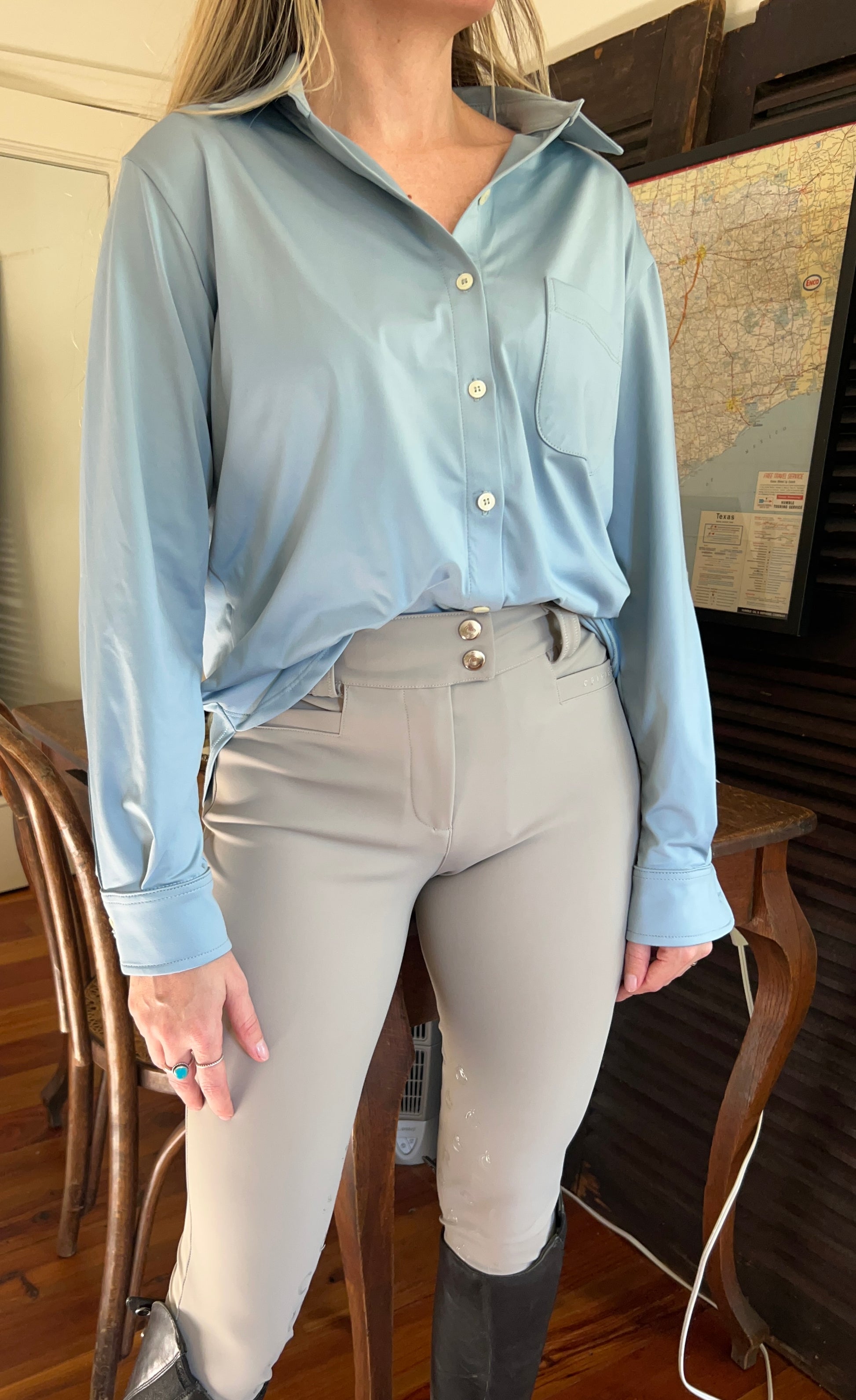 Al Sol Shirt- Faded Denim